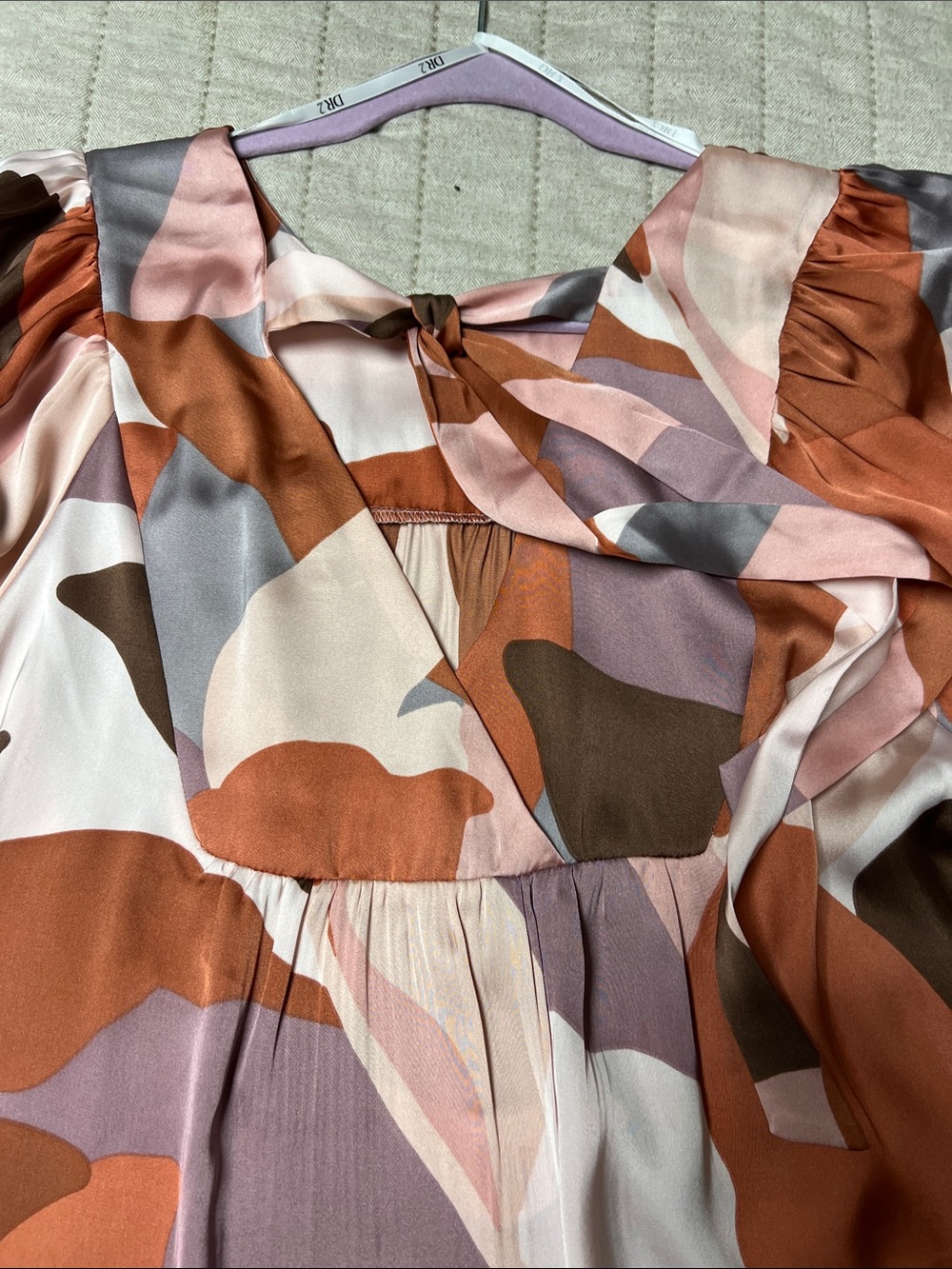 DR2 Scoop Neck Tunic in Rust, Pink & Brown Abstract - Picture 5 of 7
